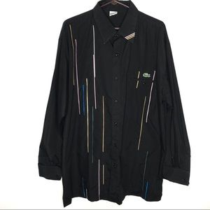 Lacoste Men’s XXL Black Long Sleeve Dress Shirt